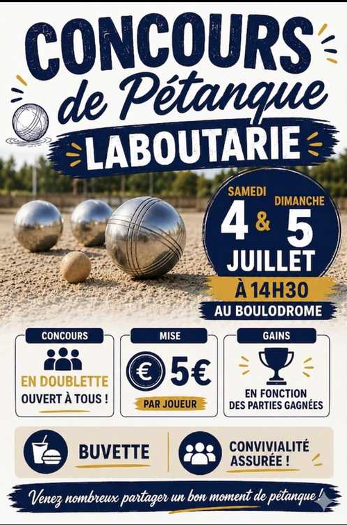 Concours de pétanque en Doublette - Laboutarie