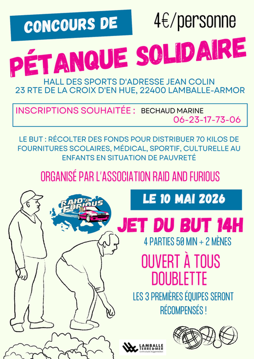 Concours de pétanque en Doublette - Lamballe