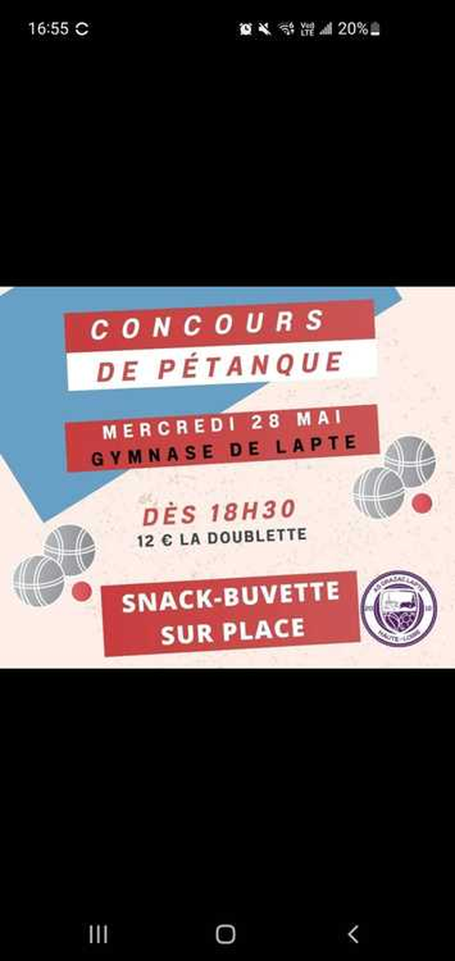 Concours de pétanque en Doublette - Lapte