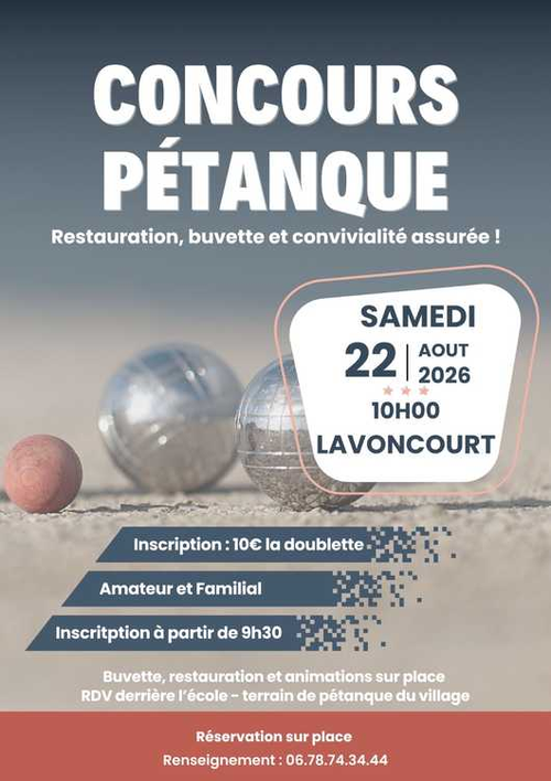 Concours de pétanque en Doublette - Lavoncourt