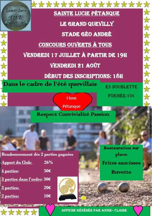 Concours de pétanque en Doublette - Le Grand-Quevilly