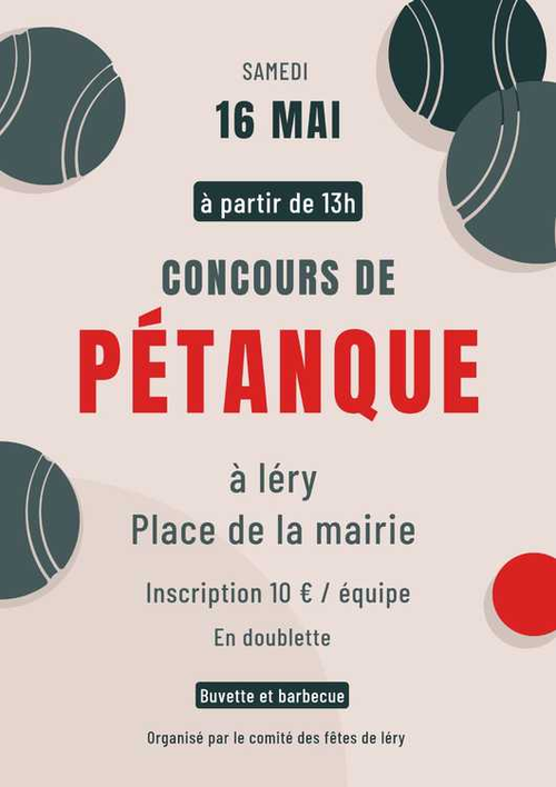 Concours de pétanque en Doublette - Léry