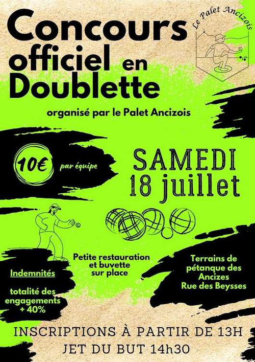 Concours de pétanque en Doublette - Départemental - LES ANCIZES