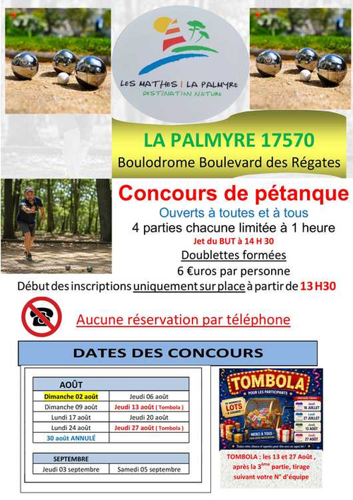 Concours de pétanque en Doublette - Les Mathes