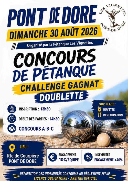 Concours de pétanque en Doublette - Départemental - LES VIGNETTES