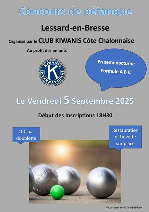 Concours de pétanque en Doublette - Lessard-en-Bresse