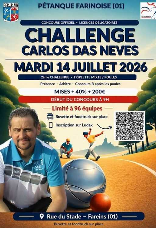 Concours de pétanque en Triplette Mixte - Départemental - Fareins