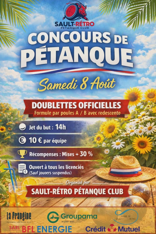Concours de pétanque en Doublette - Départemental - Sault-Retro-Pétanque Club