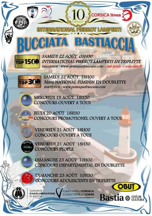 Concours de pétanque en Triplette - National TOP 1000 et + - Bastia