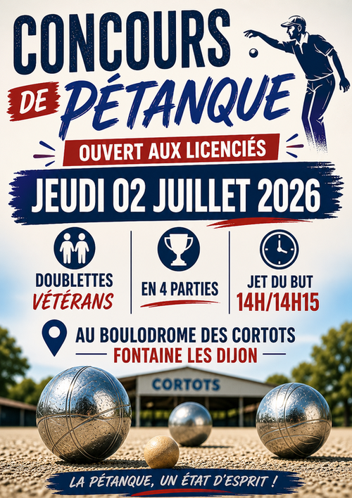 Concours de pétanque en Doublette - Départemental - La PETANQUE FONTENOISE