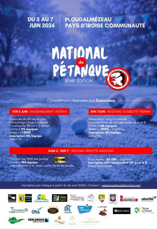 Concours de pétanque en Triplette - National TOP 1000 et + - Ploudalmezeau