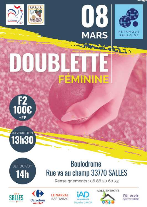 Concours de pétanque en Doublette - Départemental - As petanque salloise