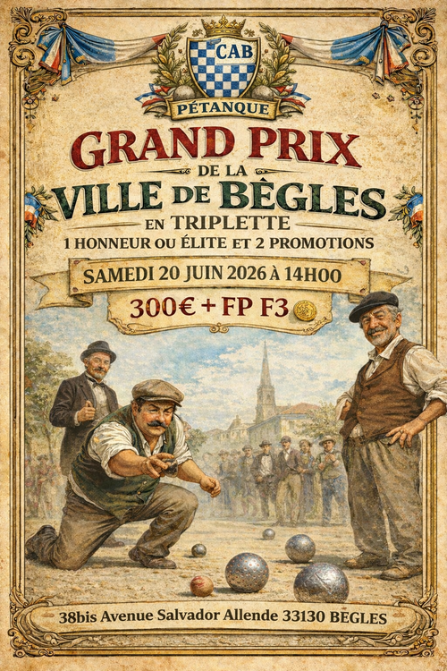 Concours de pétanque en Triplette - Départemental - ca béglais