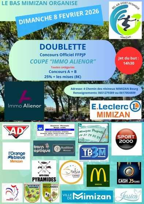 Concours de pétanque en Triplette - National TOP 500 - Mimizan