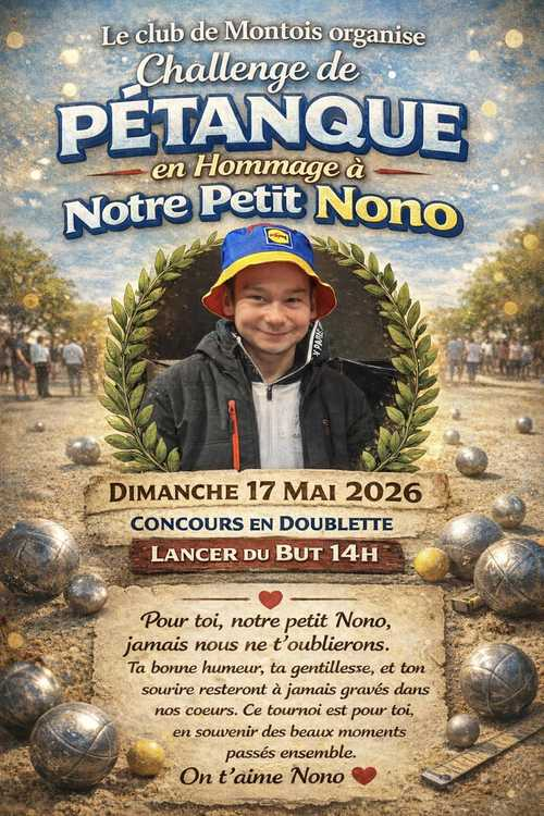 Concours de pétanque en Doublette - Départemental - PC MONTOIS LA MONTAGNE