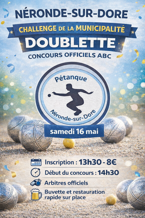 Concours de pétanque en Doublette - Départemental - NERONDE