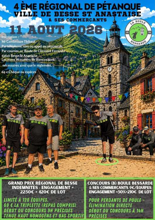 Concours de pétanque en Triplette - Régional - BESSE