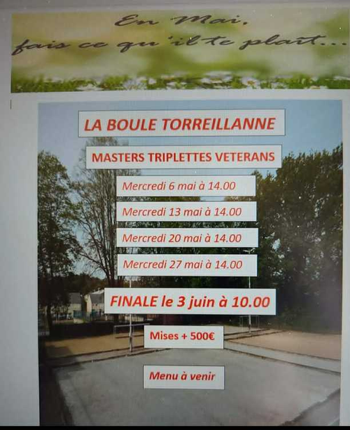 Concours de pétanque en Triplette - Masters de pétanque - LA BOULE TORREILLANNE