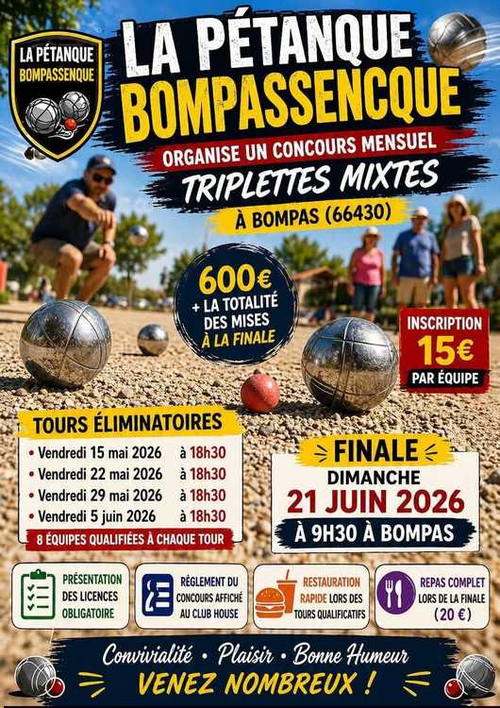 Concours de pétanque en Triplette Mixte - Masters de pétanque - PETANQUE BOMPASSENCQUE