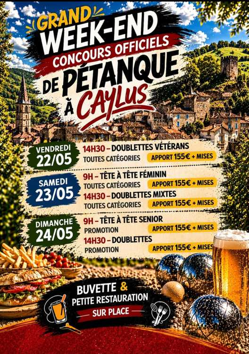 Concours de pétanque en Doublette - Départemental - Caylus