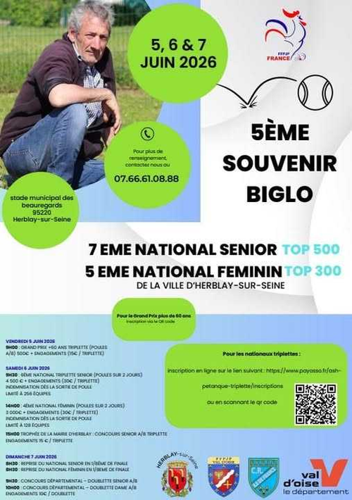 Concours de pétanque en Triplette - National TOP 500 - Herblay Sur Seine