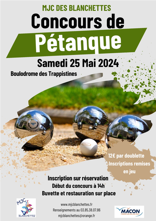 Concours de pétanque en Doublette - Mâcon