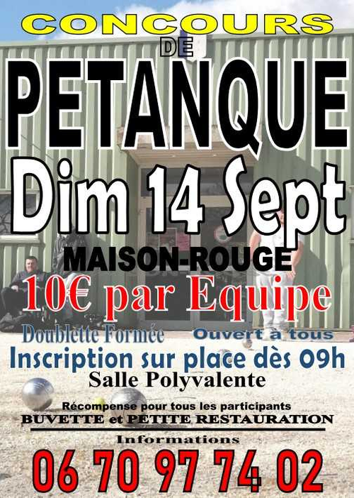 Concours de pétanque en Doublette - Maison-Rouge
