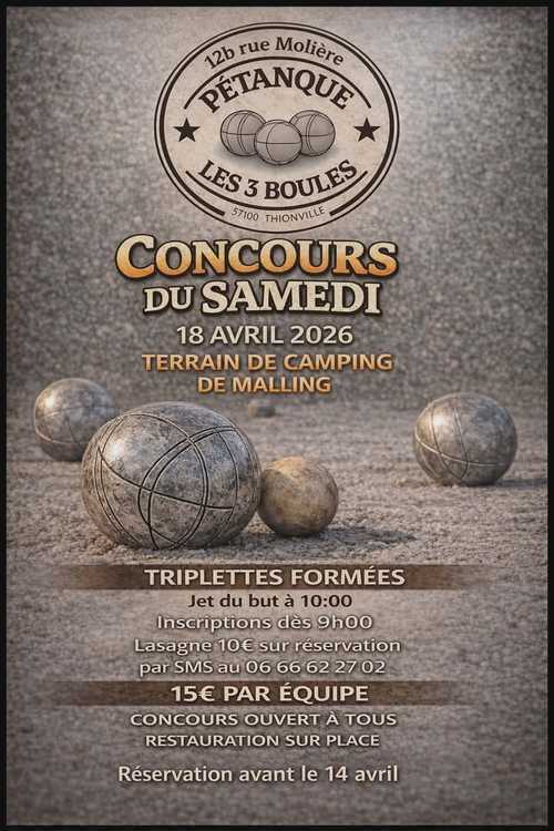 Concours de pétanque en Triplette - Malling
