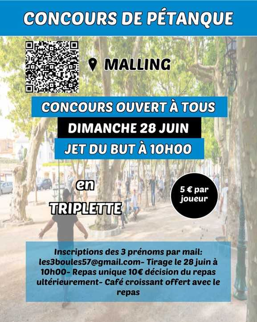 Concours de pétanque en Triplette - Malling