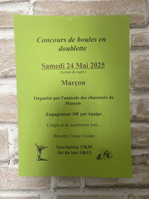 Concours de pétanque en Doublette - Marçon