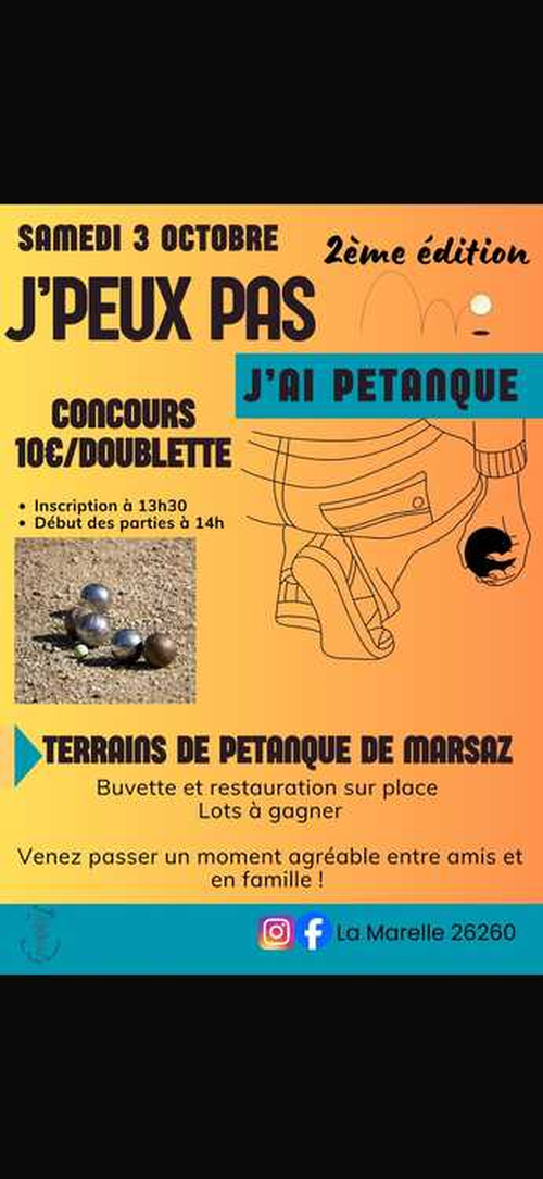 Concours de pétanque en Doublette - Marsaz