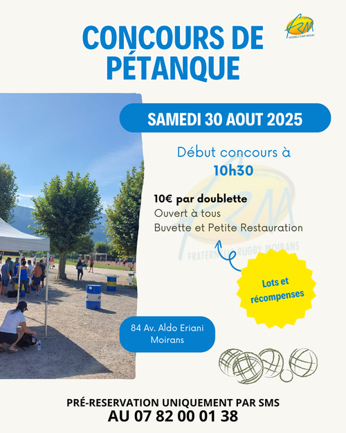 Concours de pétanque en Doublette - Moirans