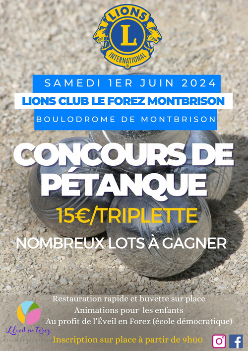 Concours de pétanque en Doublette - Montbrison