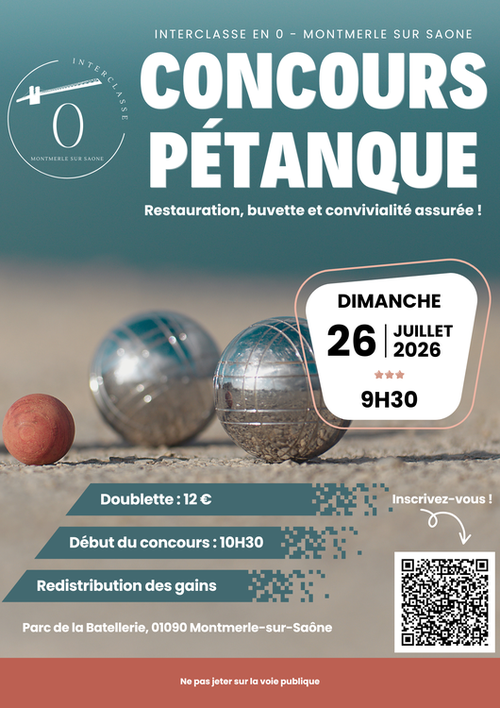 Concours de pétanque en Doublette - Montmerle-sur-Saône