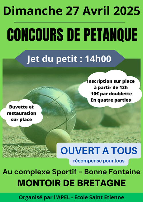 Concours de pétanque en Doublette - Montoir-de-Bretagne
