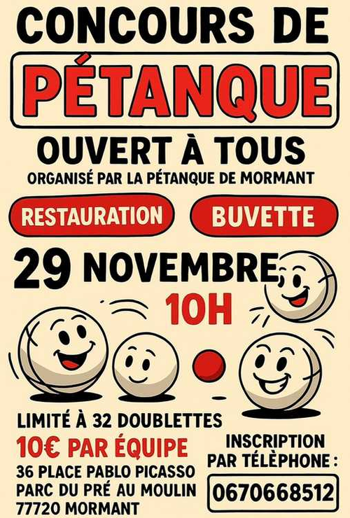 Concours de pétanque en Doublette - Mormant