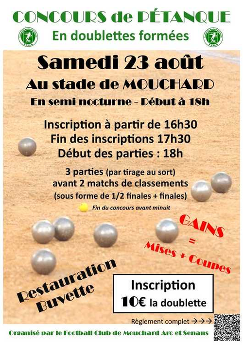 Concours de pétanque en Doublette - Mouchard