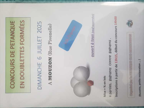 Concours de pétanque en Doublette - Mouzon