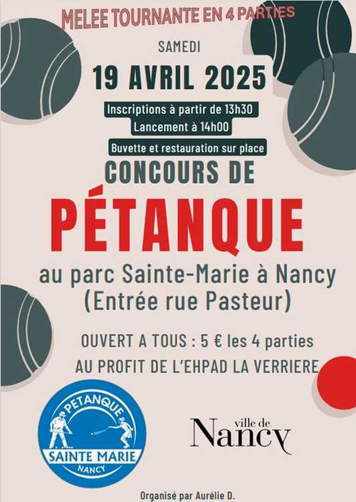 Concours de pétanque en Doublette à la mêlée - Nancy