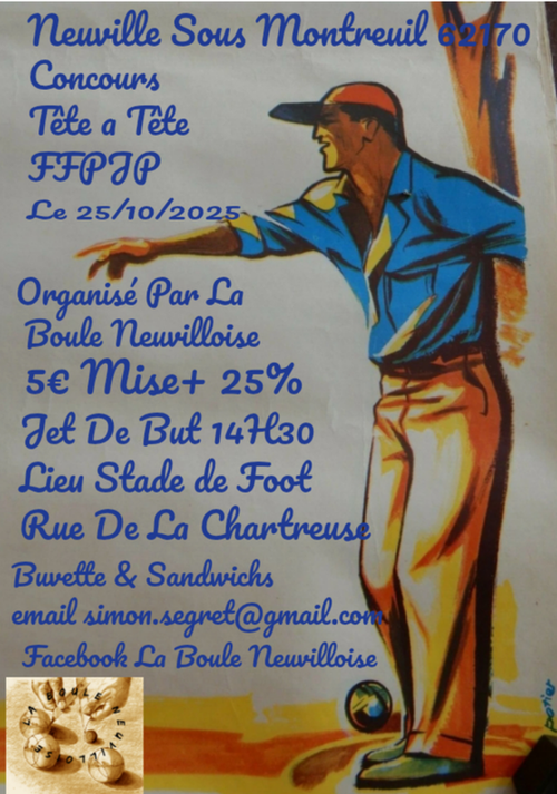 Concours de pétanque en Doublette - Neuville-sous-Montreuil