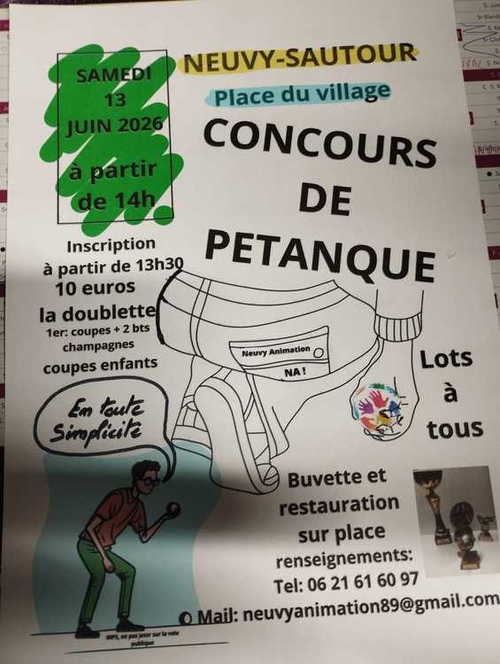 Concours de pétanque en Doublette - Neuvy-Sautour