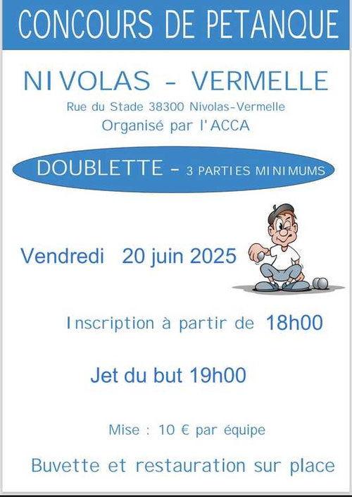 Concours de pétanque en Doublette - Nivolas-Vermelle