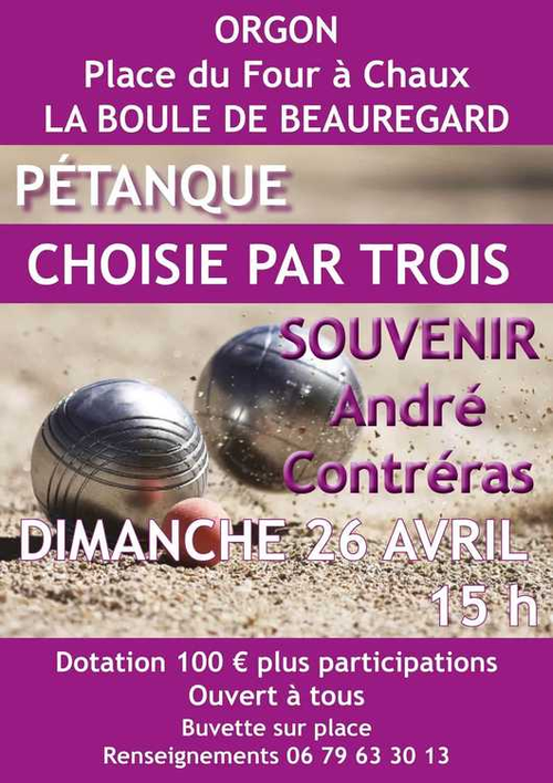 Concours de pétanque en Triplette - Orgon
