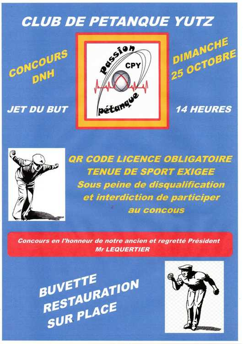 Concours de pétanque en Doublette - Départemental - PETANQUE CLUB DE YUTZ