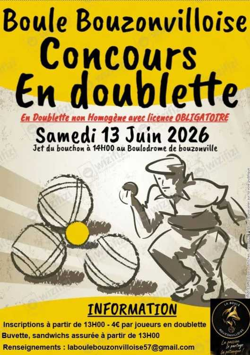 Concours de pétanque en Doublette - Départemental - PETANQUE DE BOUZONVILLE