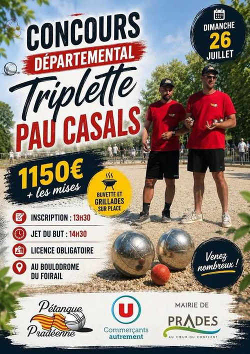 Concours de pétanque en Triplette - Départemental - PETANQUE PRADEENNE