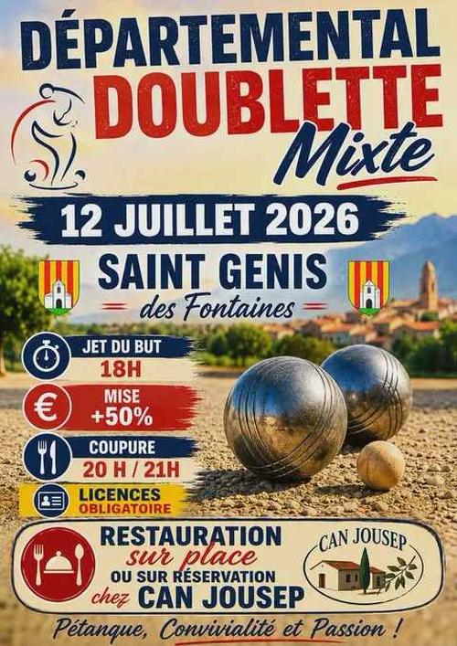 Concours de pétanque en Doublette Mixte - Départemental - PETANQUE ST GENISIENNE