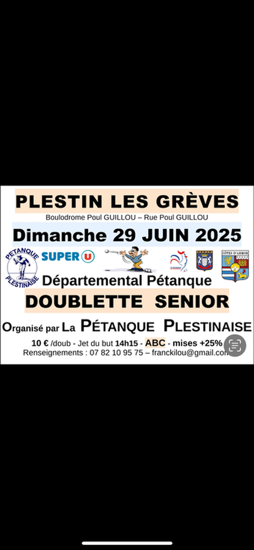 Concours de pétanque en Doublette - Départemental - Plestin-les-Grèves