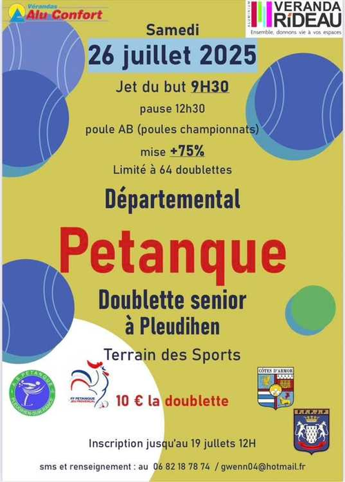 Concours de pétanque en Doublette - Départemental - Pleudihen-sur-Rance