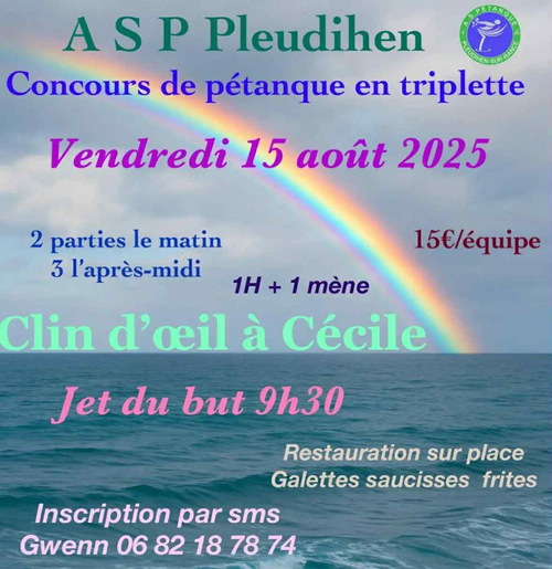 Concours de pétanque en Triplette - Pleudihen-sur-Rance